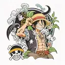 one piece anime tattoo design idea