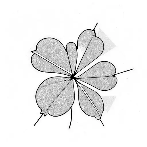 5 leaf clover tattoo design idea