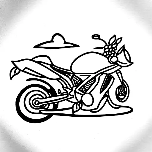 motorcycle adventure tattoo design idea
