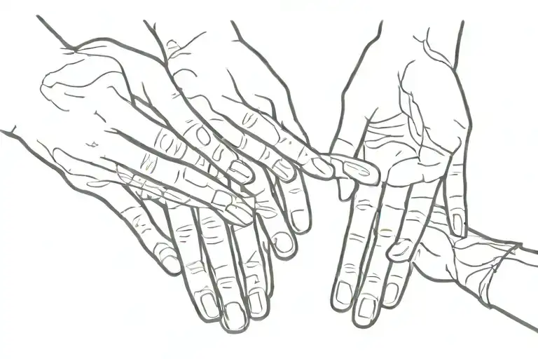 mom 3 boys hand and puts tattoo design idea