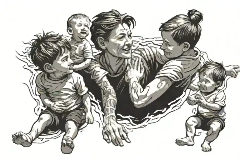 mom 3 boys tattoo design idea