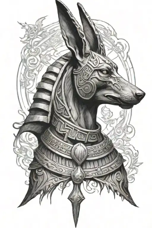 anubis god tattoo design idea