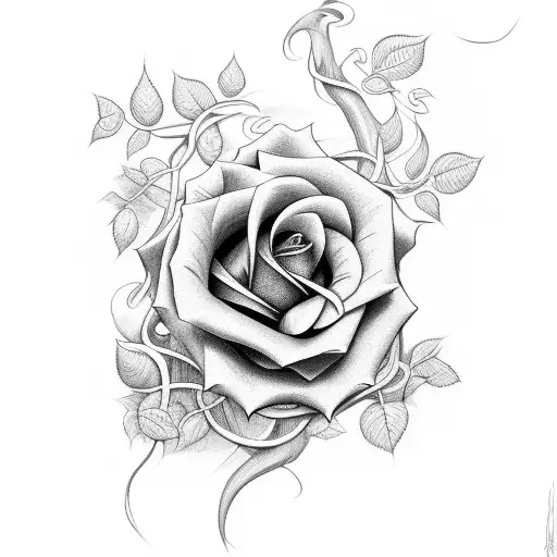 gothic rose vine tattoo designs