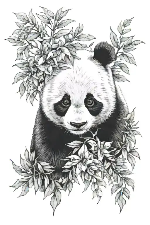Panda bear tattoo design idea