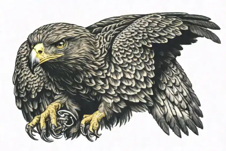golden eagle tattoo design idea