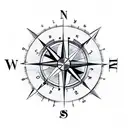  simple get lost compass pointing in all the wrong directions tattoo design idea