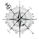  simple get lost compass pointing in all the wrong directions tattoo design idea