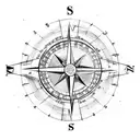  simple get lost compass pointing in all the wrong directions tattoo design idea