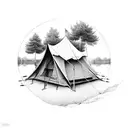 tent tattoo design idea