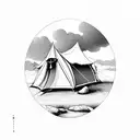 tent tattoo design idea