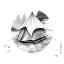 tent tattoo design idea