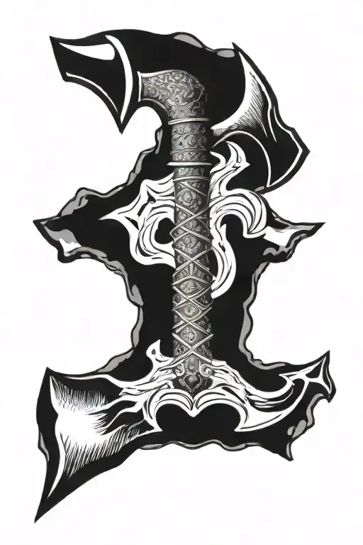 axe and ice axe crosssed tattoo design idea