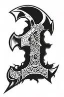 axe and ice axe crosssed tattoo design idea