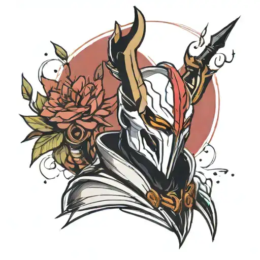minimalist jhin league of legends tattoo design idea