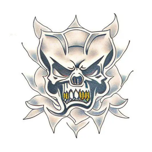 pantera with flowers tattoo design idea