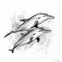 A sketch of a dolphin formed by interconnected linguistic symbols tattoo design idea