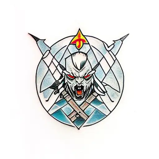 Witcher swords tattoo design idea