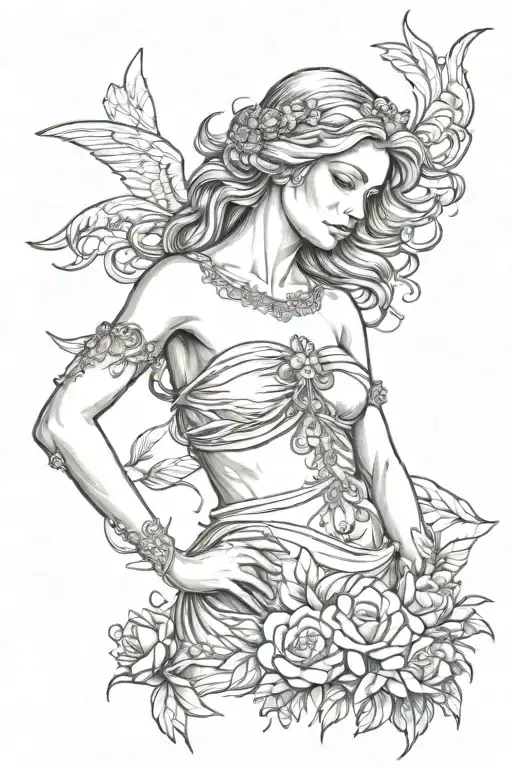 full body Aphrodite realistic sexy girl shoulder tattoo tattoo design idea