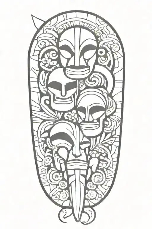 Gemini Tiki tattoo design idea