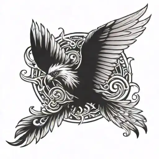 pheonix breaking free  tattoo design idea