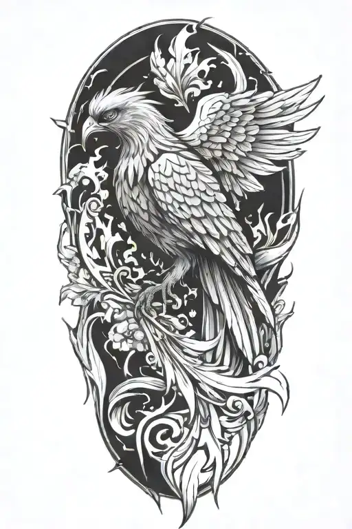 phoenix  breaking glass  tattoo design idea
