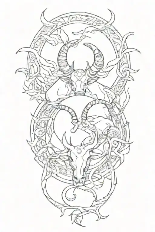 taurus and pisces symbol tattoo design idea