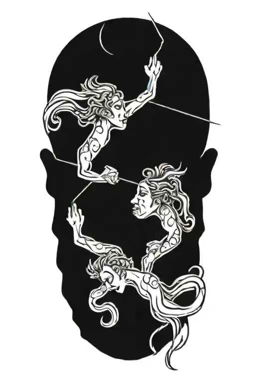 gemini twins tattoo design idea