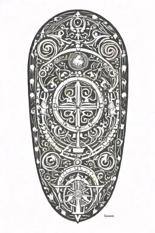 gemini symbol stone tattoo design idea