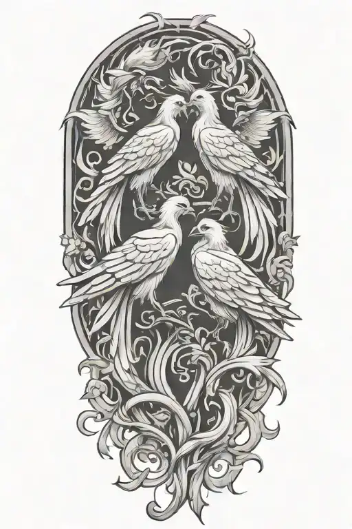 gemini two pheonix  tattoo design idea