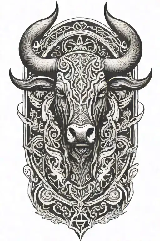 taurus symbol tattoo design idea