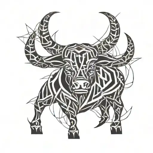 taurus symbol tattoo design idea