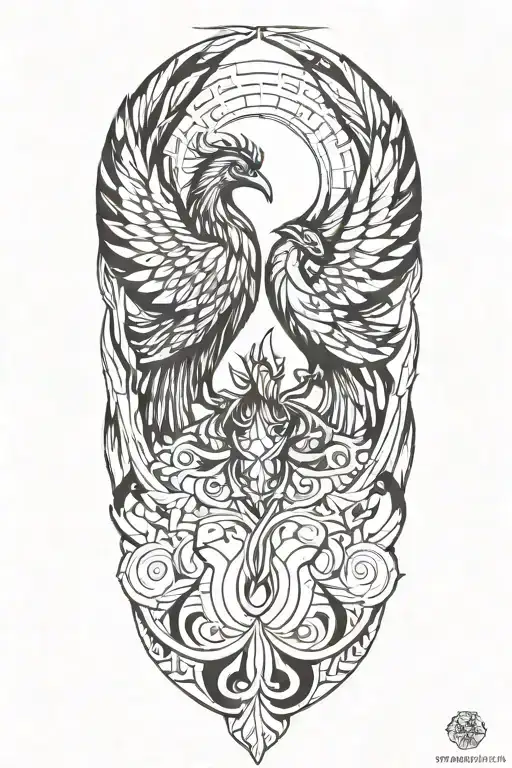 gemini pheonix good and evil  tattoo design idea