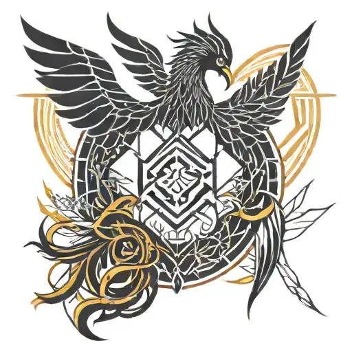 pheonix gemini sign tattoo design idea