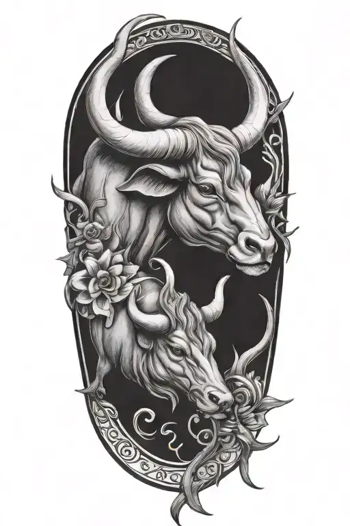 taurus pisces tattoo design idea