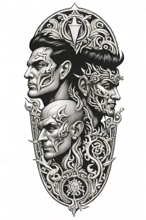gemini masculine tattoo tattoo design idea