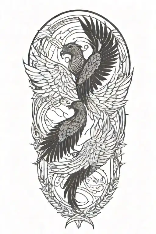 gemini pheonix tattoo design idea