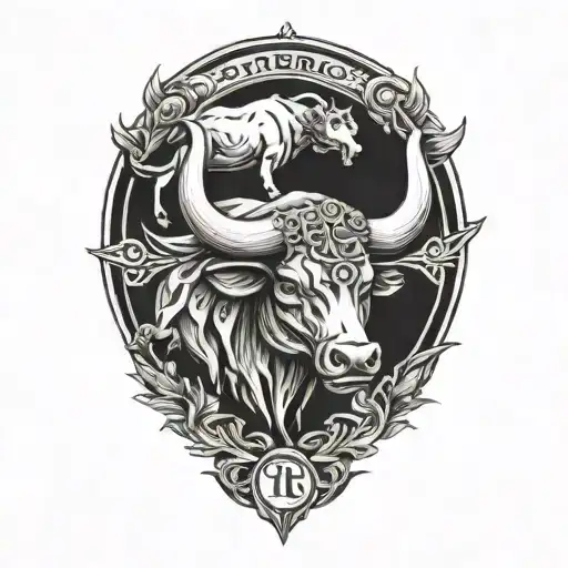 taurus pisces tattoo design idea