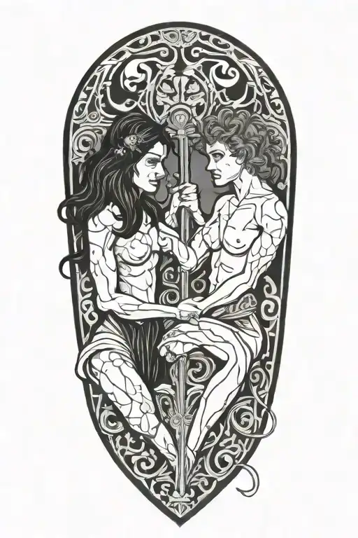 gemini twins tattoo design idea