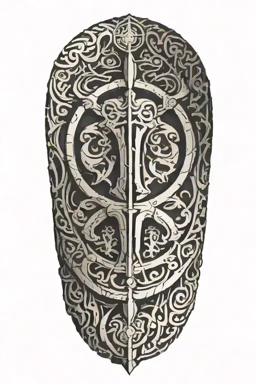 gemini symbol stone tattoo design idea