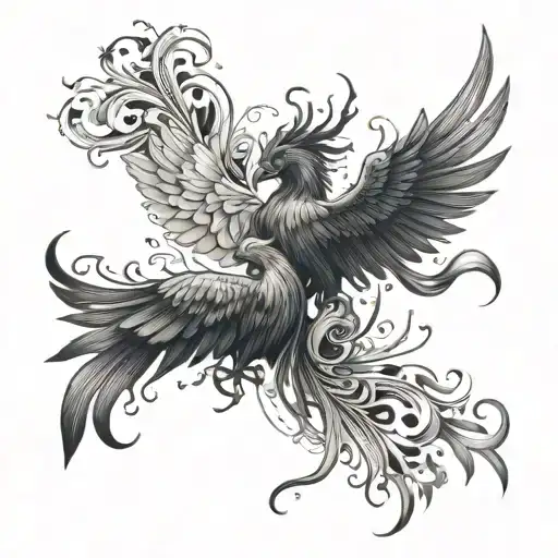 gemini pheonix good and evil tattoo design idea