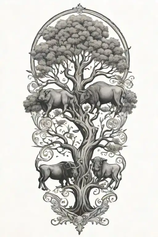 taurus pisces cancer gemini pisces family tree tattoo design idea