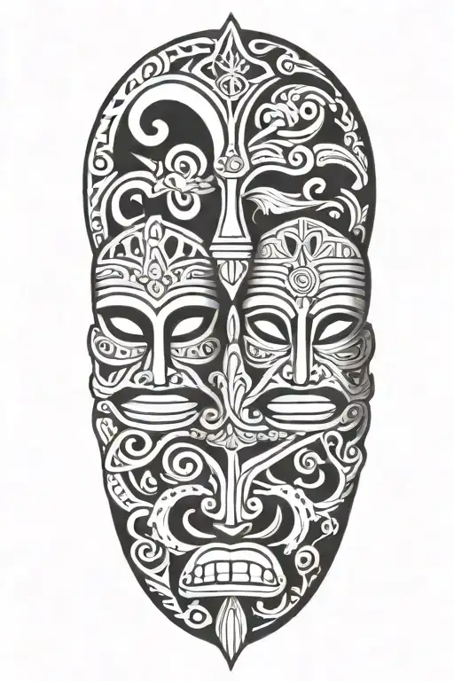 Gemini Tiki tattoo design idea