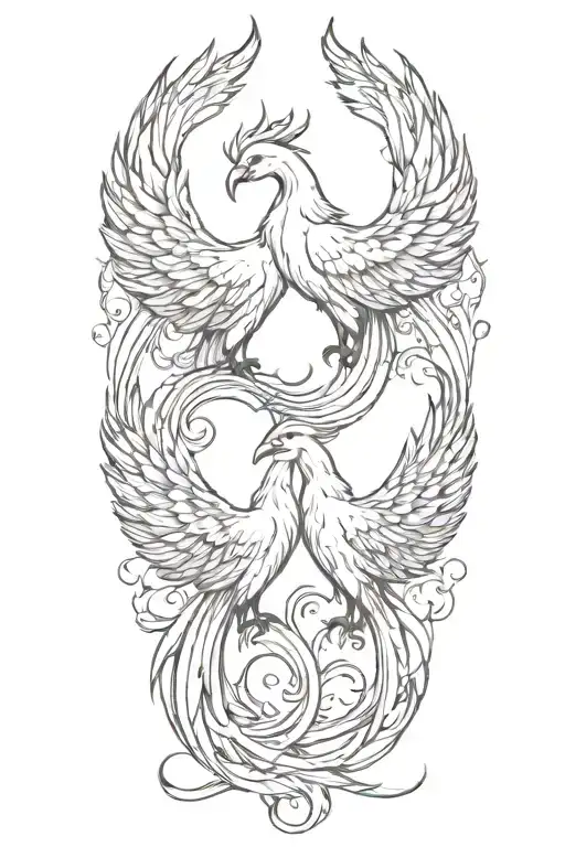 gemini pheonix  tattoo design idea