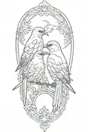 gemini birds tattoo design idea
