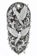good vs evil pheonix  tattoo design idea