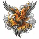 pheonix breaking free  tattoo design idea