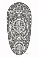 gemini symbol stone tattoo design idea