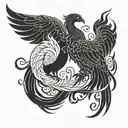 gemini twin pheonix evil and good tattoo design idea