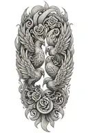 gemini twin pheonix tattoo design idea