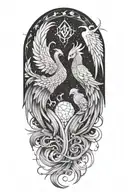 gemini pheonix good and evil  tattoo design idea